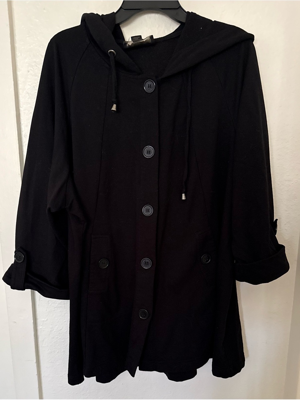Christian Siriano Women’s Black Knit Hooded cardigan Size 2X